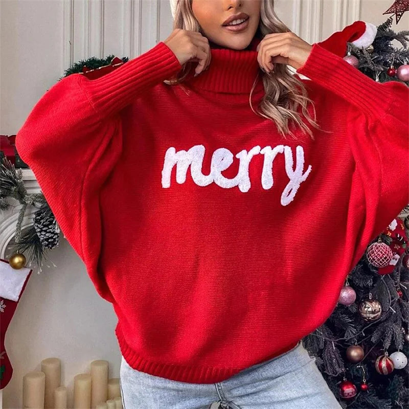 Céleste | Pull à Col Roulé avec Design Festif et Confort Douillet pour Noël