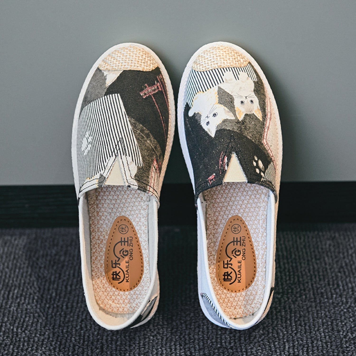 Nova | Espadrilles en toile de style bohème avec impression vintage