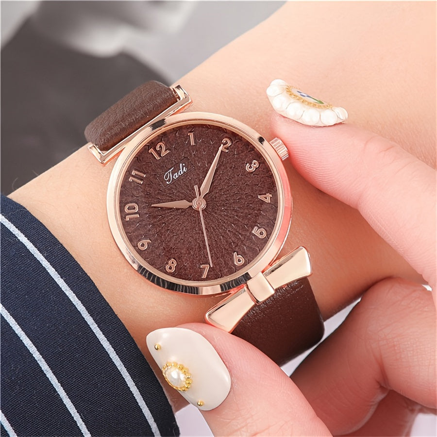 Lunaire | Montre avec Cadran Décontracté et Bracelet en Cuir PU pour Femmes