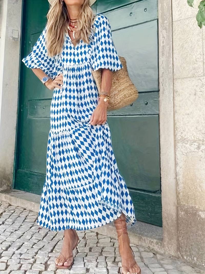 Soleil | Robe longue avec Imprimé Floral et Tissu Fluide pour Femmes