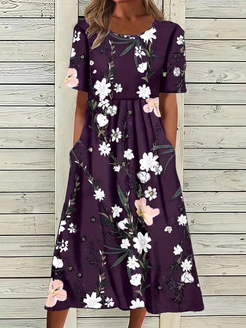 Renta - Robe ample à motif floral