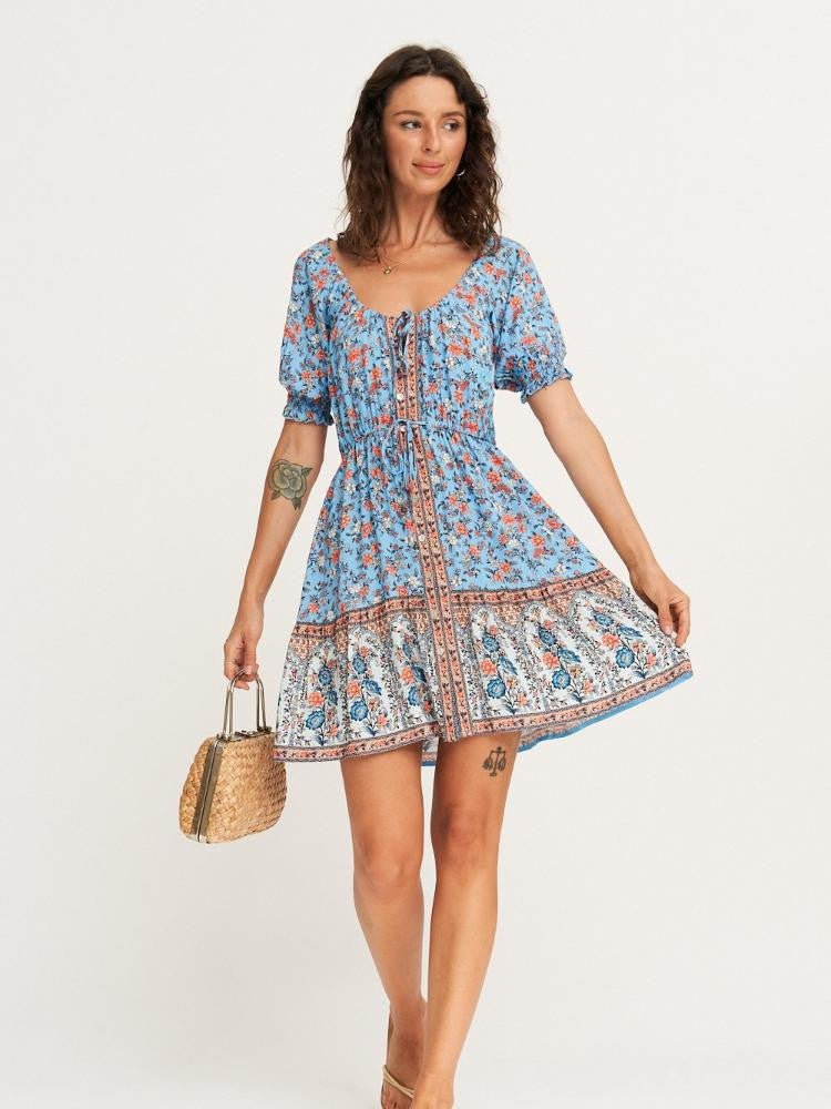 Alyssa | Mini-robe avec Motifs Floraux et Tissu de Qualité pour Femmes