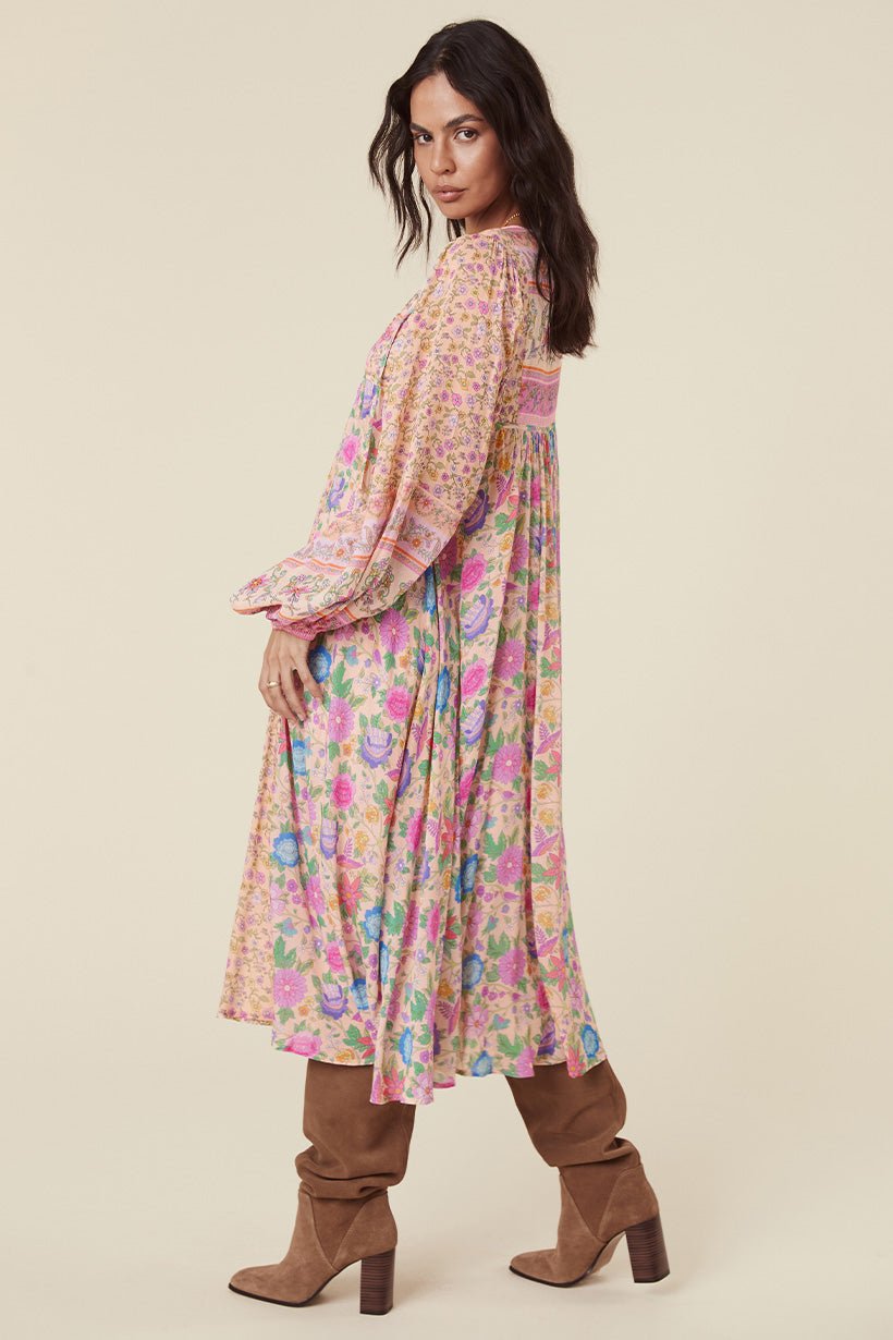 Lunaire | Robe Midi avec Imprimé Floral Élégant et Tissu de Qualité pour Femmes