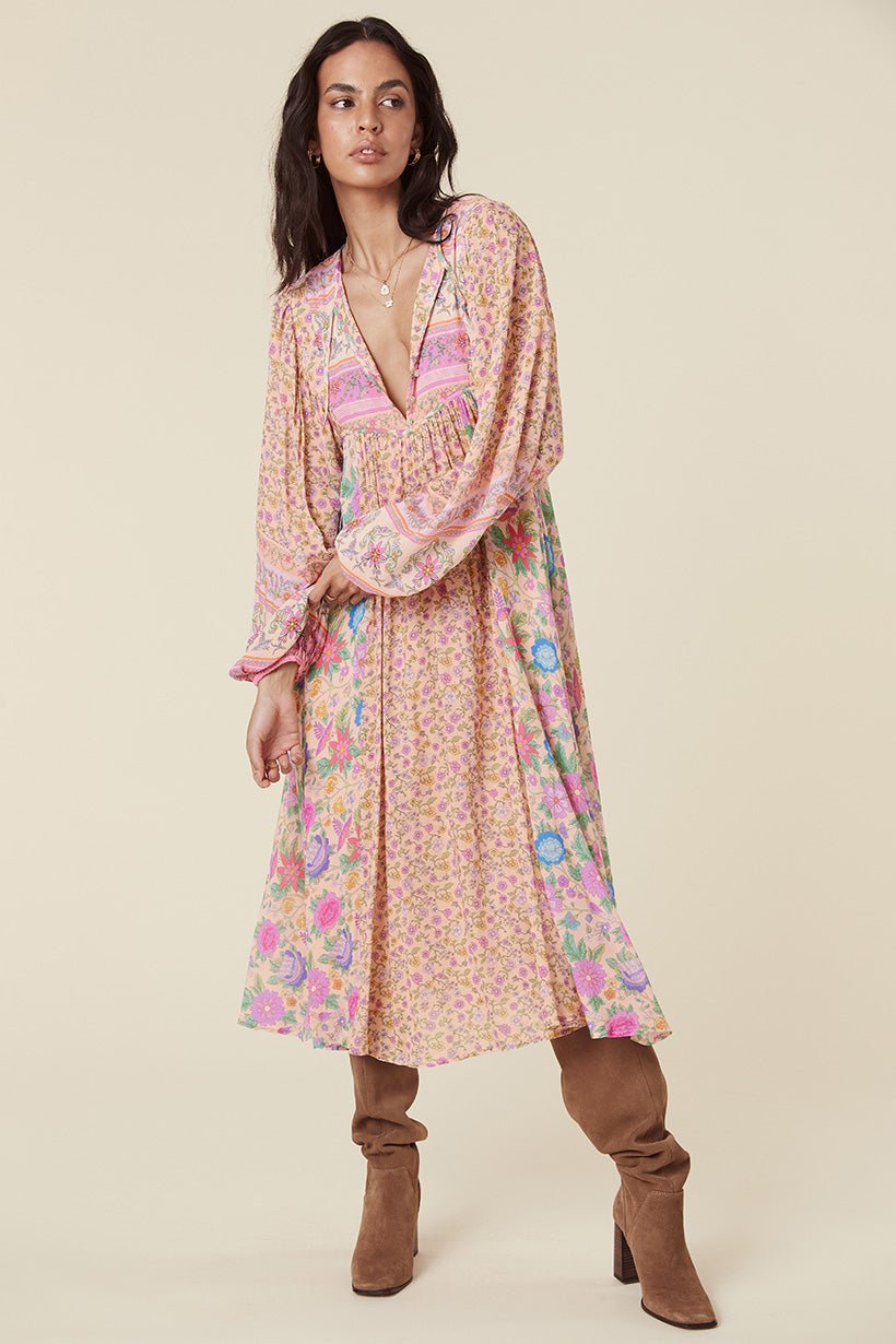 Lunaire | Robe Midi avec Imprimé Floral Élégant et Tissu de Qualité pour Femmes