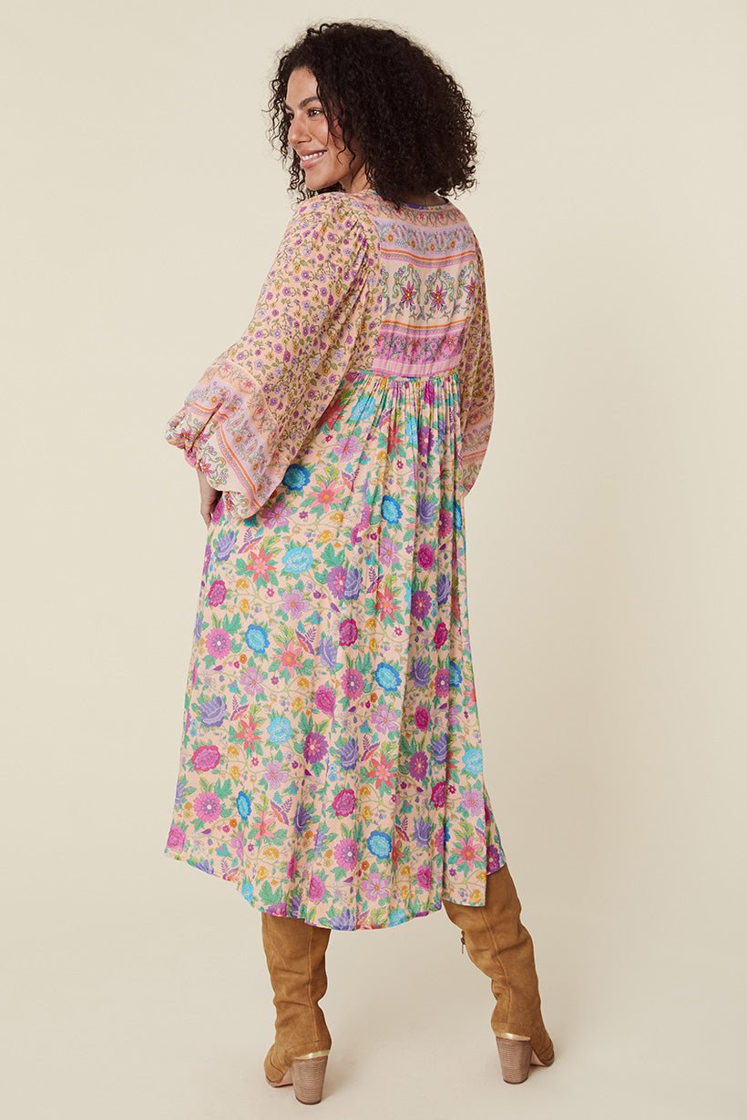 Lunaire | Robe Midi avec Imprimé Floral Élégant et Tissu de Qualité pour Femmes