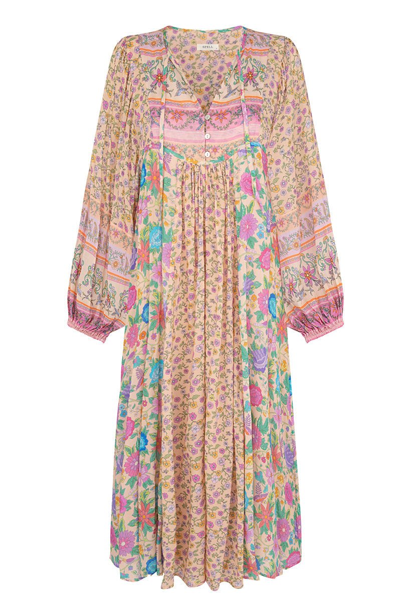 Lunaire | Robe Midi avec Imprimé Floral Élégant et Tissu de Qualité pour Femmes