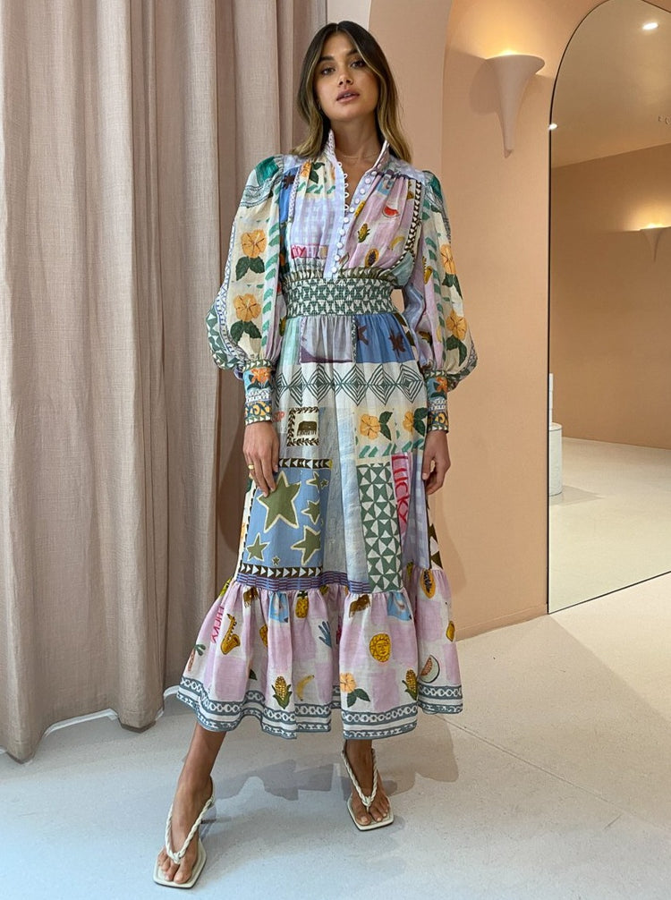 Soleil | Robe Bohème avec Motifs Uniques et Tissus de Haute Qualité pour Femmes
