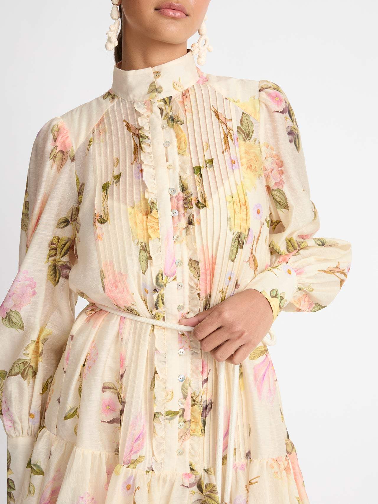 Alyssa | Robe Chemise avec Détails en Dentelle et Motifs Floraux pour Femmes