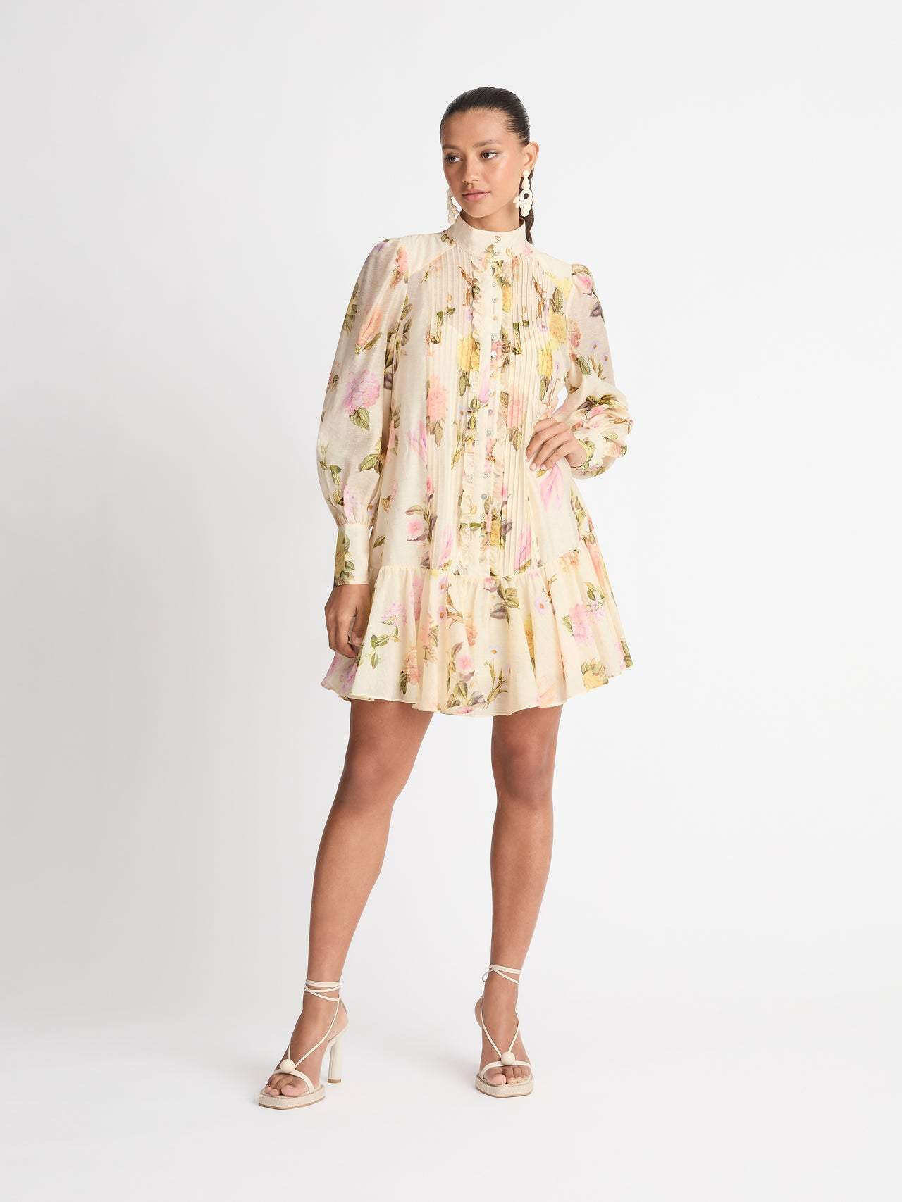 Alyssa | Robe Chemise avec Détails en Dentelle et Motifs Floraux pour Femmes