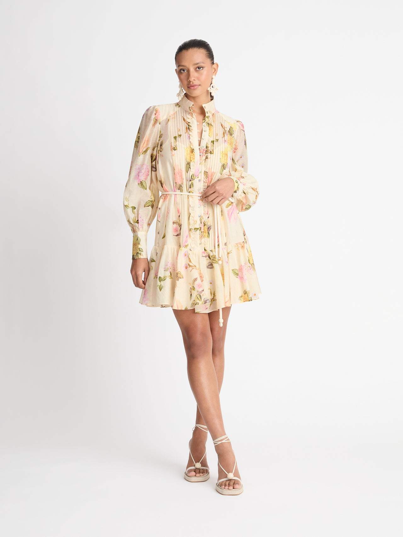 Alyssa | Robe Chemise avec Détails en Dentelle et Motifs Floraux pour Femmes