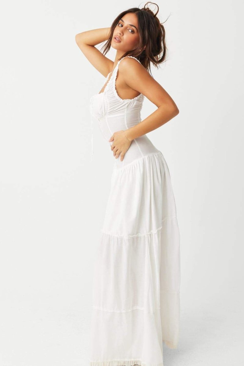 Lysandra | Robe Longue avec Détails Floraux et Tissu Semi-Transparent pour Femmes