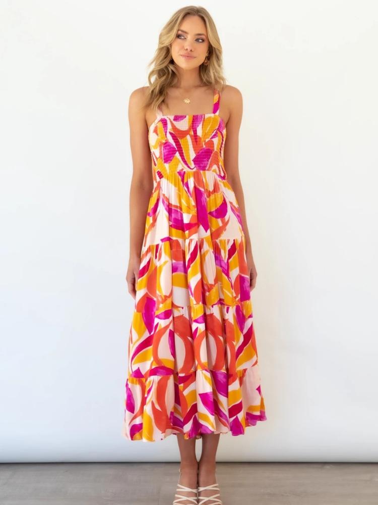 Lysandra | Maxi Robe d'Été avec Motifs Uniques et Tissu Confortable pour Femmes