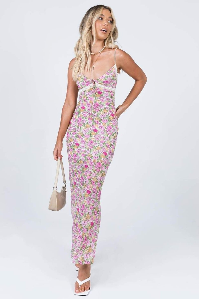 Clara | Robe Longue Imprimée avec Détails Envoûtants pour Femmes