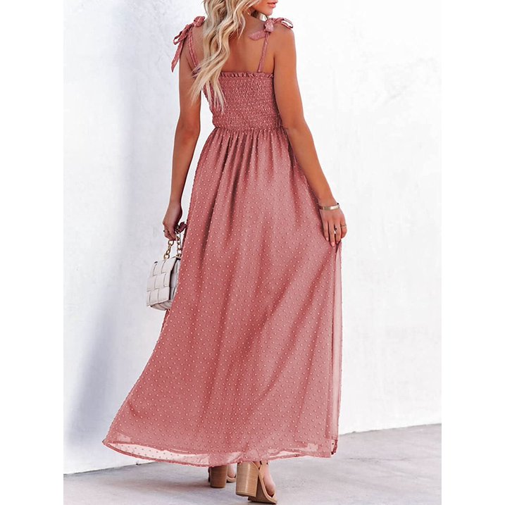 Liana | Robe Maxi Aérienne avec Motif à Pois et Coupe Confortable pour Femmes