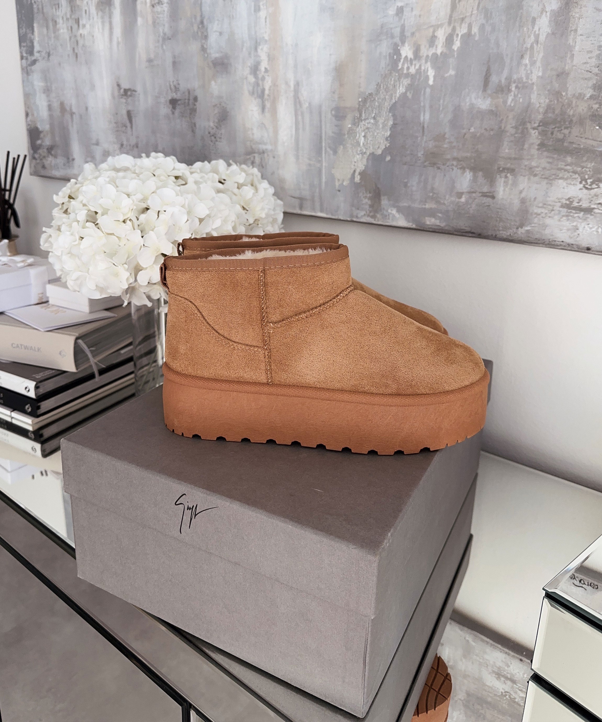 Rafah - Bottines à plateau marron élégantes