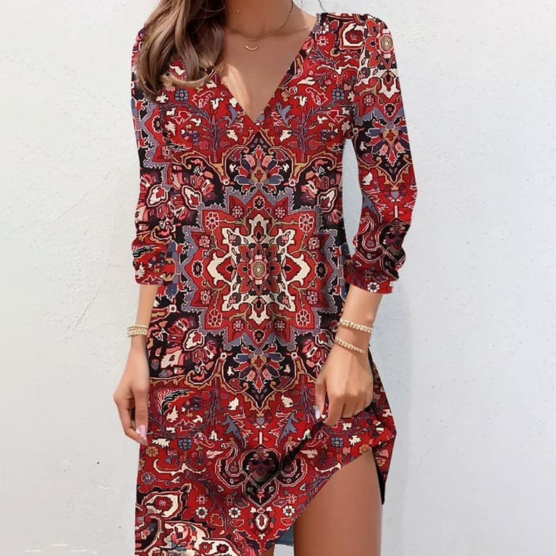 Mara - Magnifique robe aux motifs et couleurs insolites