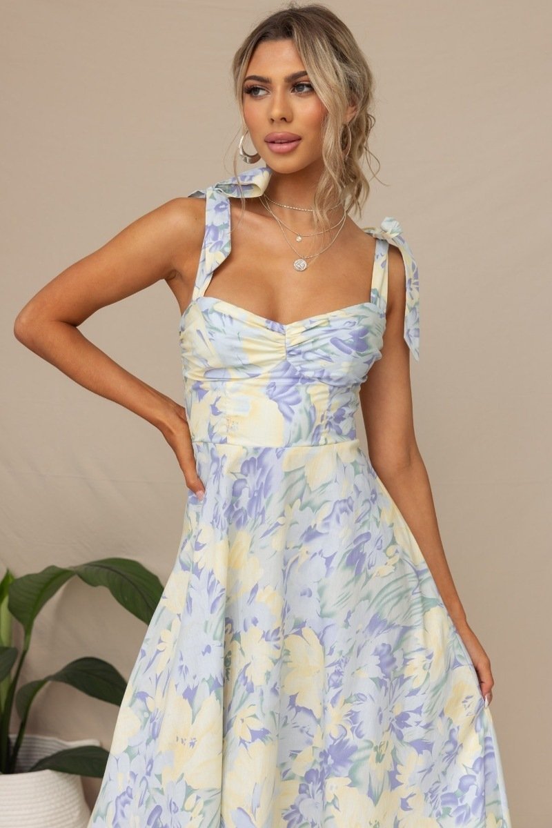 Lysandra | Robe midi avec Imprimés Floraux et Tissus de Haute Qualité pour Femmes