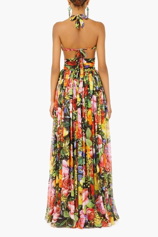 Léa | Maxi-robe avec Imprimé Floral et Dos-nu pour Femmes