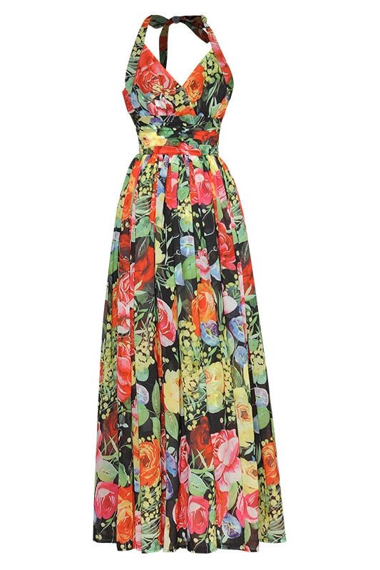 Léa | Maxi-robe avec Imprimé Floral et Dos-nu pour Femmes