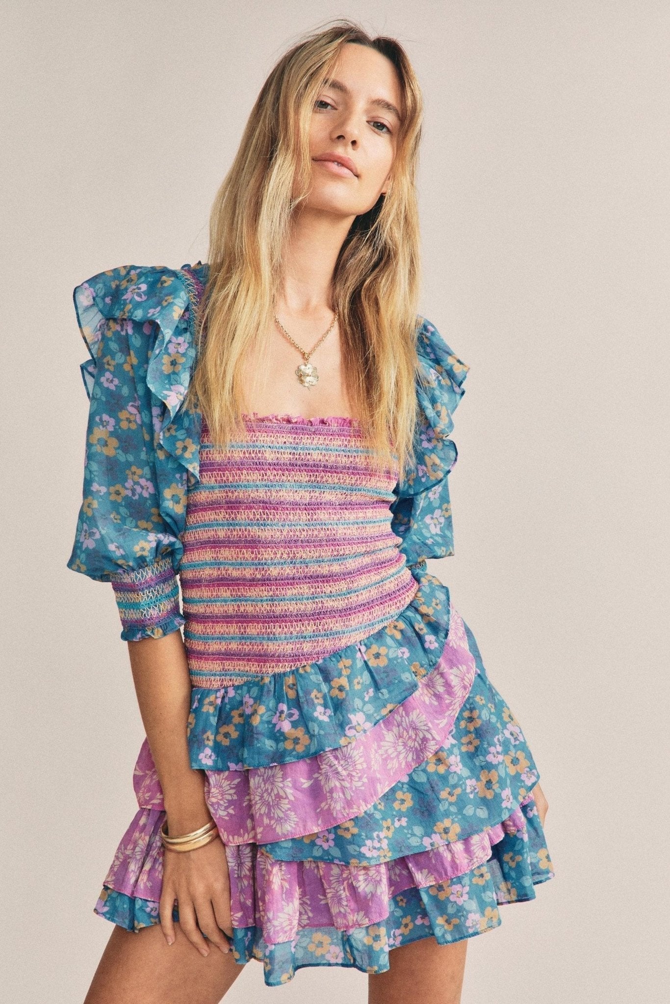 Lysandra | Mini-robe à volants avec Motifs Floraux et Tissu de Haute Qualité pour Femmes