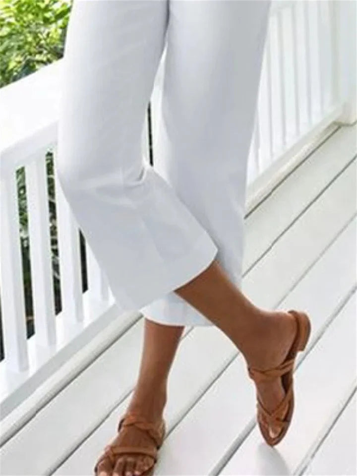 Chinos femme Capri Shorts Coton et lin