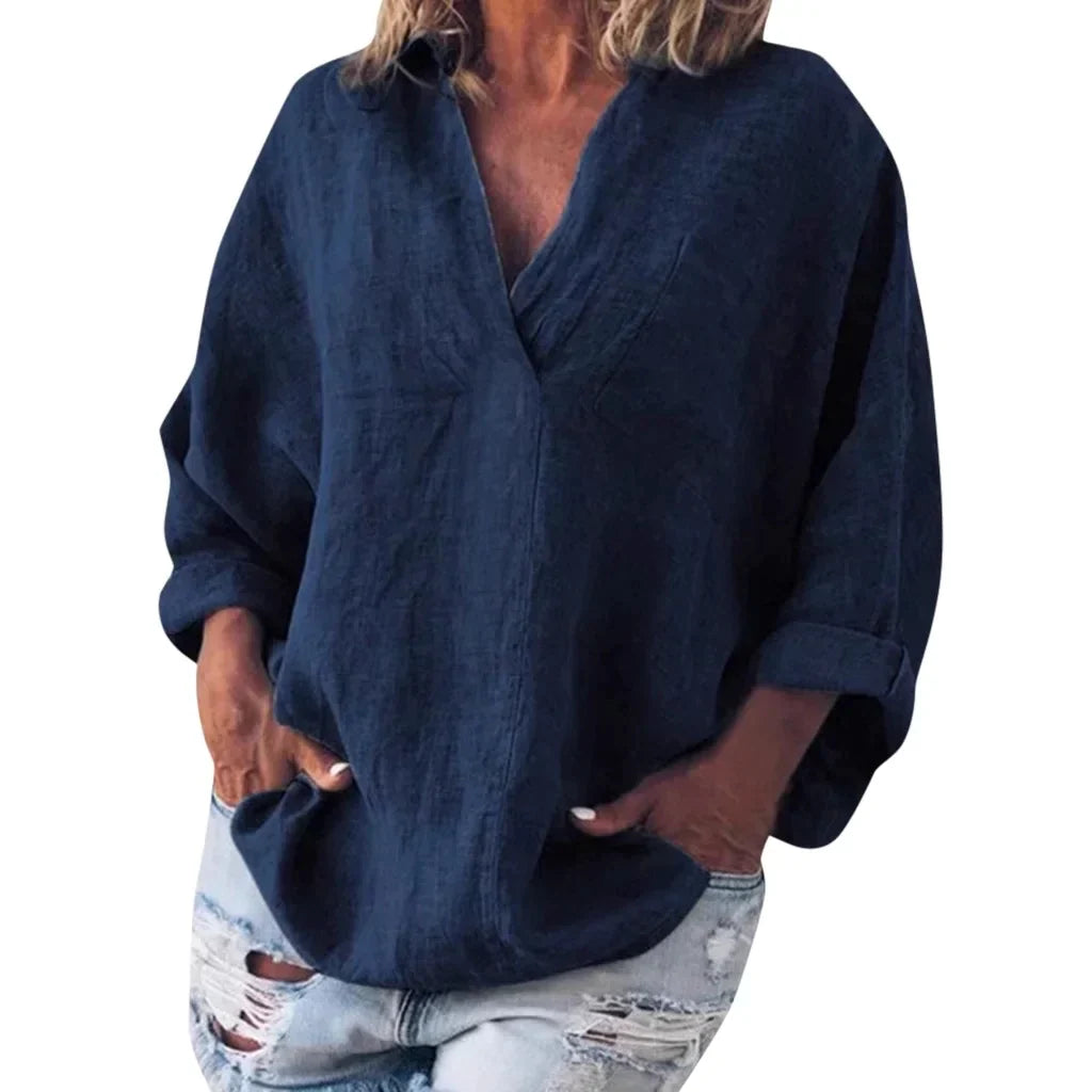 Léonie | T-shirt à manches longues avec Décolleté Élégant et Confort Optimal pour Femmes