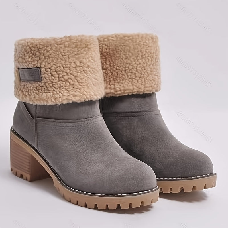 Lotte | Bottines élégantes en duvet à talons hauts