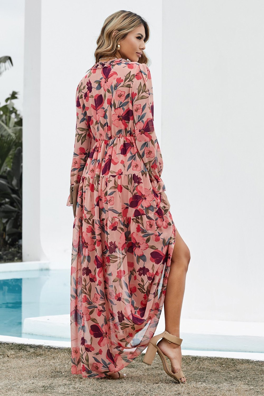 Léonie | Robe maxi avec Motifs Floraux et Silhouette Élégante pour Femmes