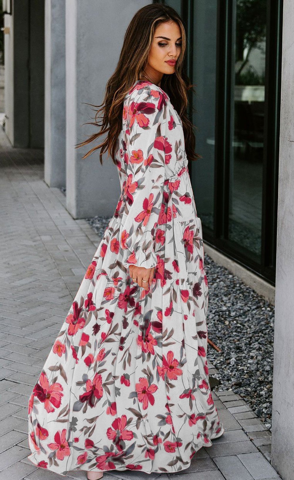 Léonie | Robe maxi avec Motifs Floraux et Silhouette Élégante pour Femmes