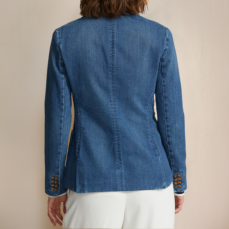 Isolde | Blazer en Denim avec Coupe Décontractée et Détails Cintrés pour Femmes