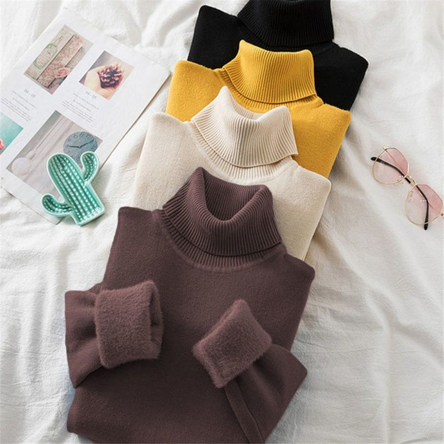 Léonie | Pull en Velours Doux avec Col Roulé Élégant pour Femmes