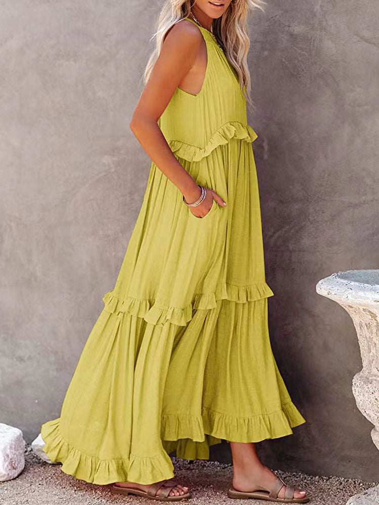 Clara | Robe d'été avec Tissu Léger et Volants pour Femmes