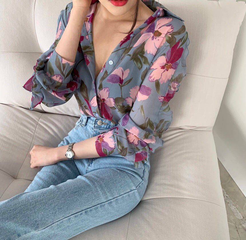 Soleil | Blouse à Imprimé Floral avec Tissu Léger et Style Éclatant pour Femmes