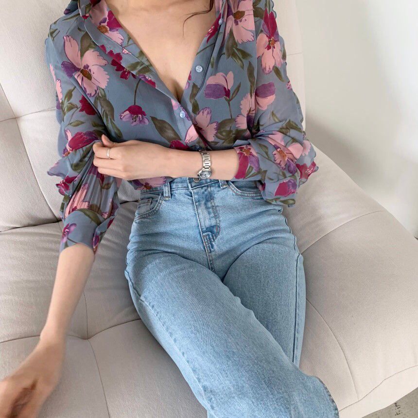 Soleil | Blouse à Imprimé Floral avec Tissu Léger et Style Éclatant pour Femmes