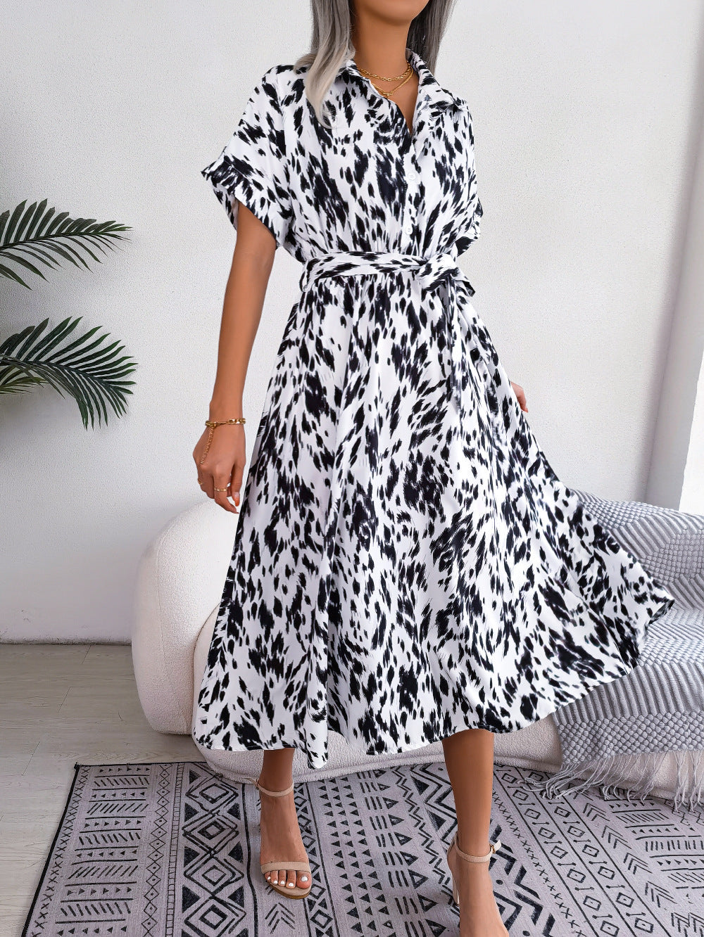 Aurélie | Robe Léopard avec Tissu Doux et Coupe Cintrée pour Femmes