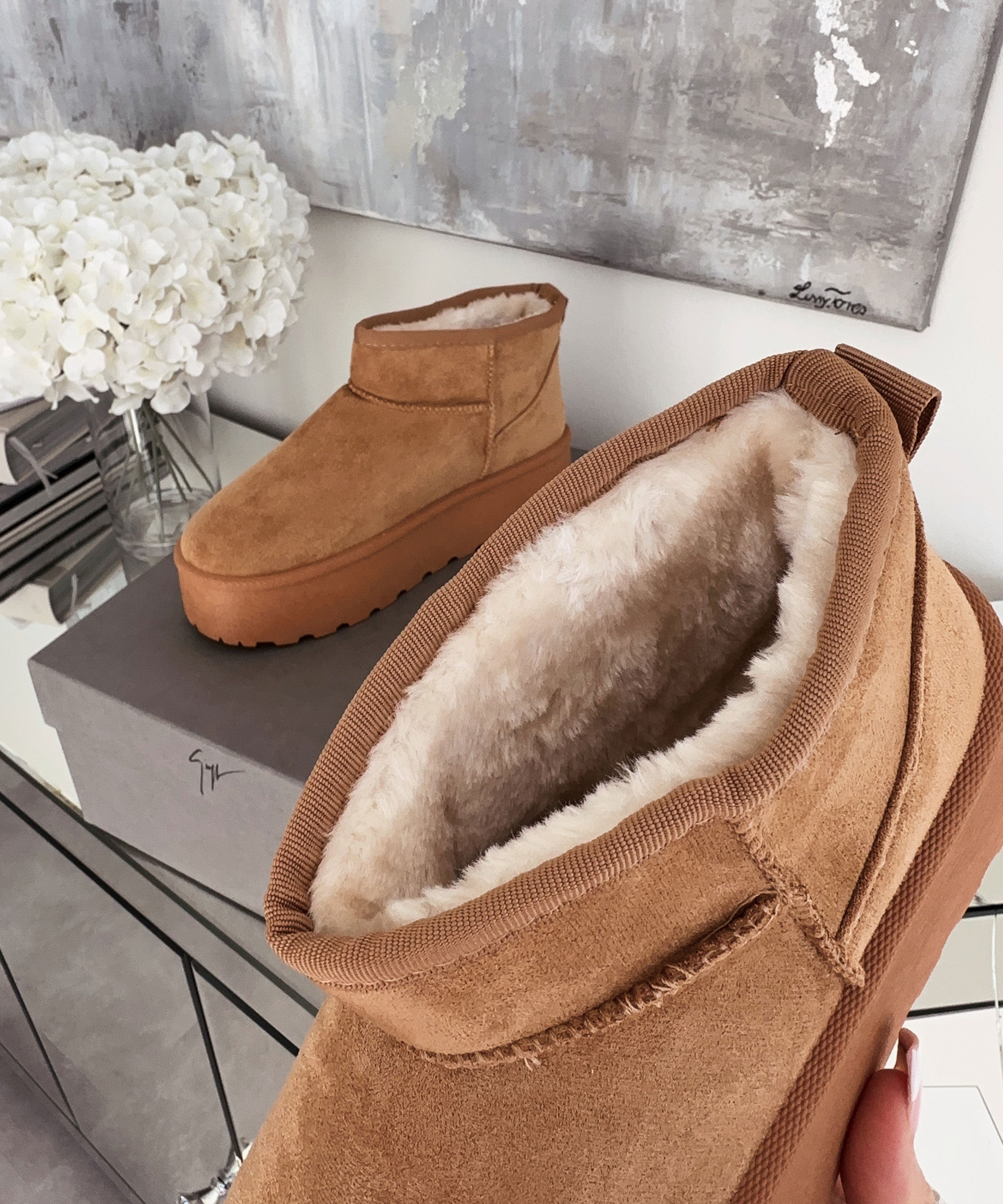 Rafah - Bottines à plateau marron élégantes