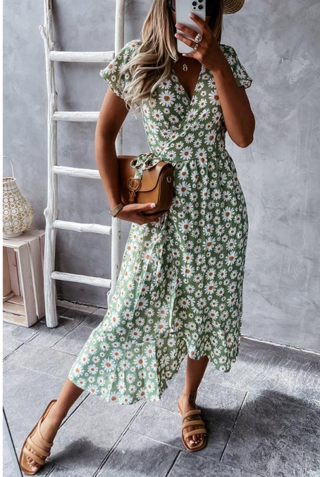 Haidee - Robe midi fleurie à marguerites adorée par vous