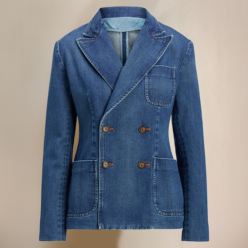 Isolde | Blazer en Denim avec Coupe Décontractée et Détails Cintrés pour Femmes