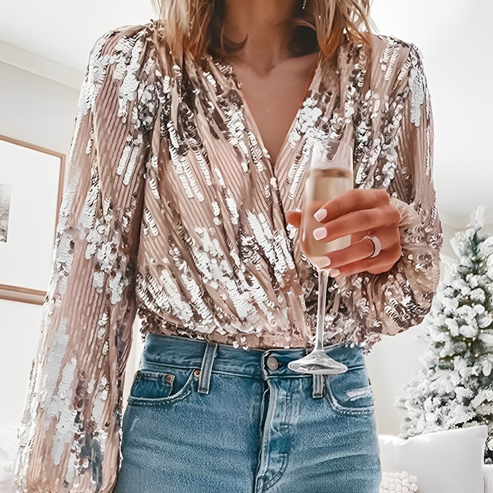 Lira | Blouse Élégante avec Détails Brillants pour Femmes