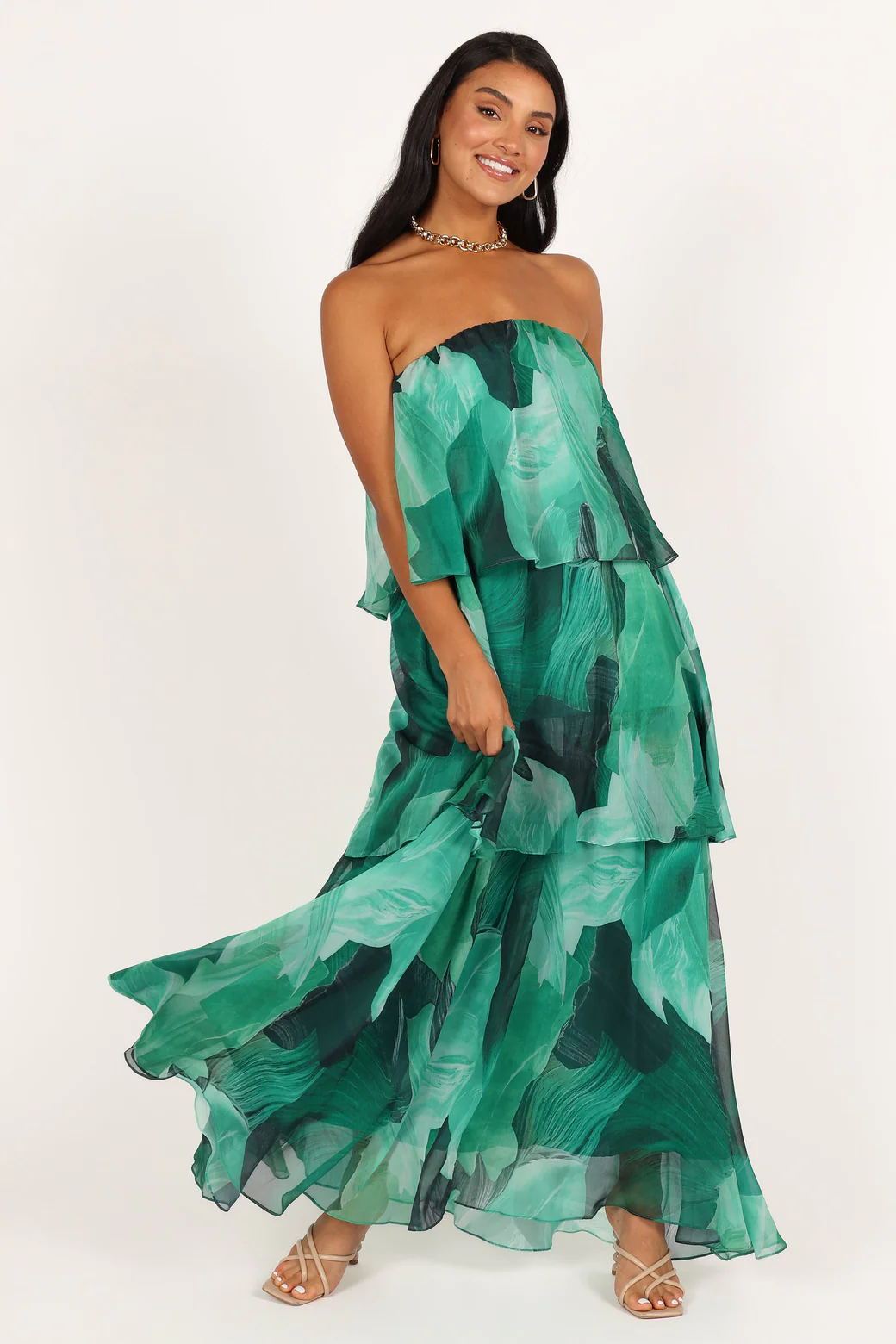 Lunaire | Robe Maxi Bustier avec Motifs Floraux Uniques pour Femmes