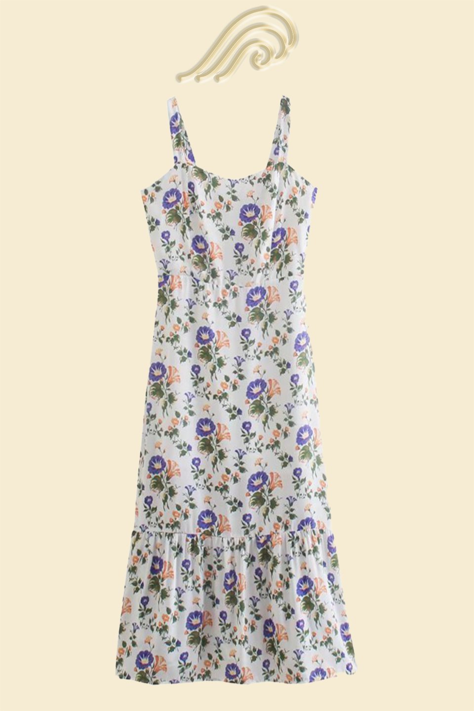Lunaire | Robe Midi Évasée avec Imprimé Floral et Tissu de Qualité pour Femmes