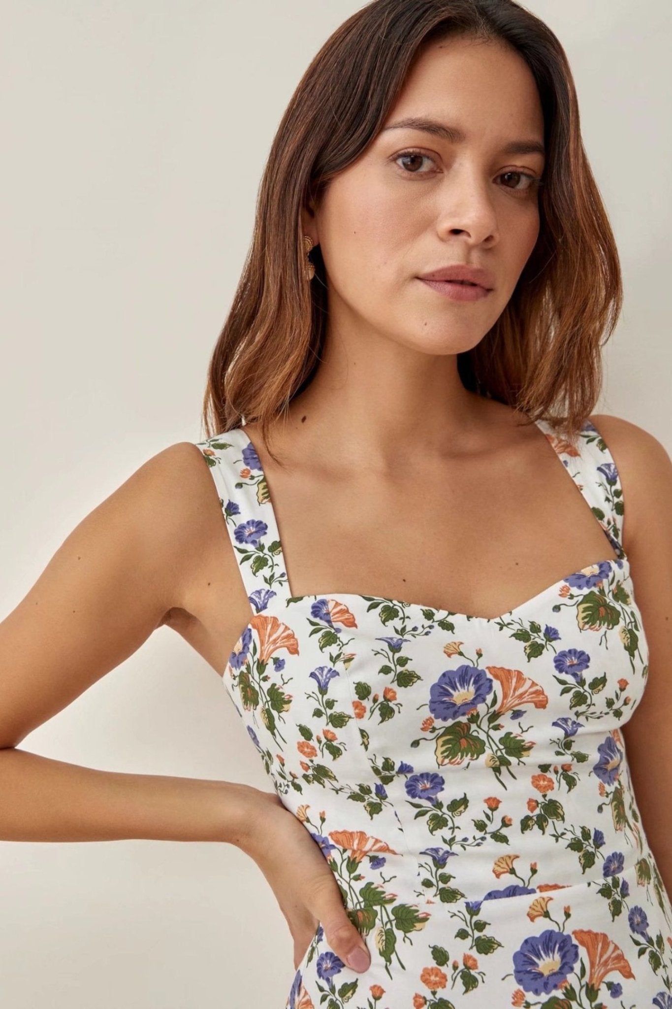 Lunaire | Robe Midi Évasée avec Imprimé Floral et Tissu de Qualité pour Femmes