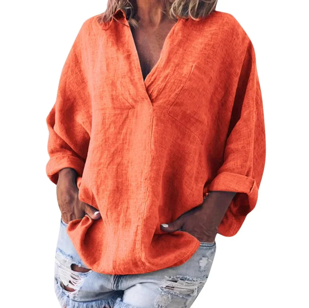Léonie | T-shirt à manches longues avec Décolleté Élégant et Confort Optimal pour Femmes