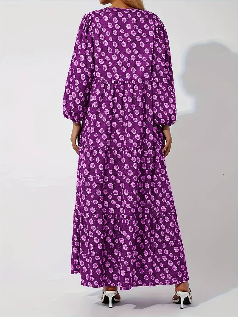 Soleil | Robe longue avec Imprimé Floral et Tissu Fluide pour Femmes