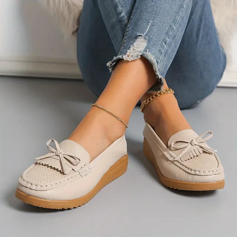 Pixi - Mocassins en cuir avec un joli nœud