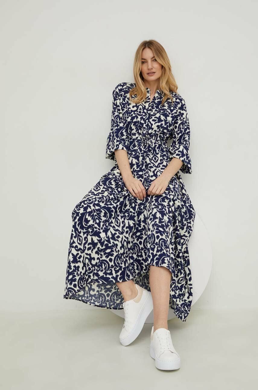 Lysandra | Robe midi avec Motifs Floraux Élégants et Tissu Confortable pour Femmes