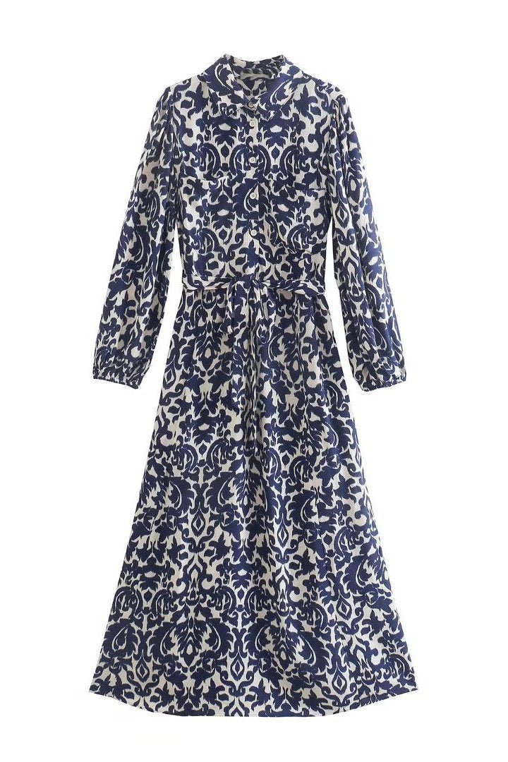 Lysandra | Robe midi avec Motifs Floraux Élégants et Tissu Confortable pour Femmes