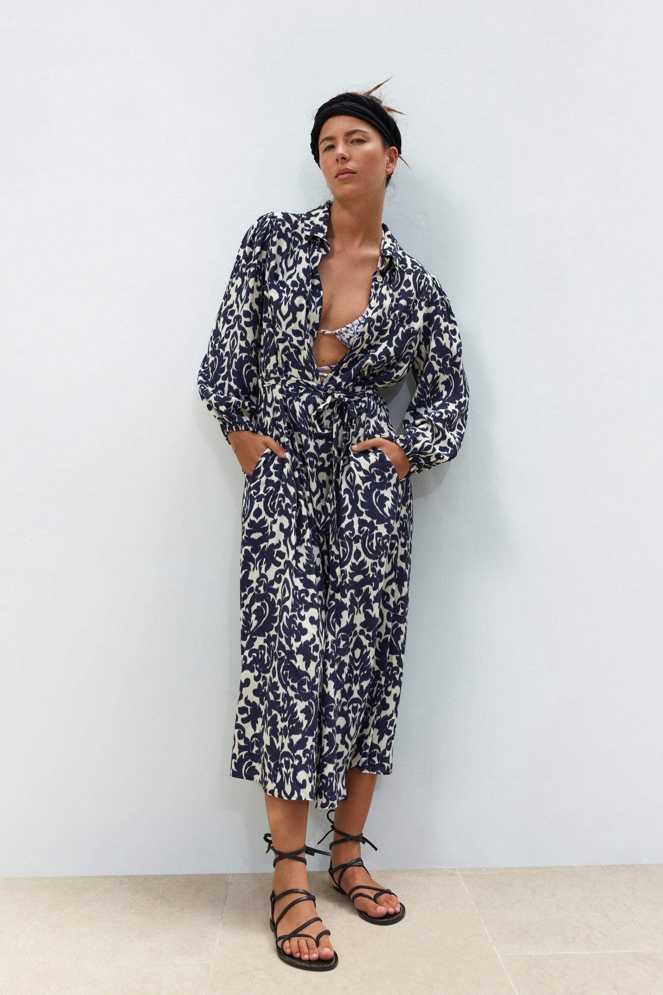 Lysandra | Robe midi avec Motifs Floraux Élégants et Tissu Confortable pour Femmes