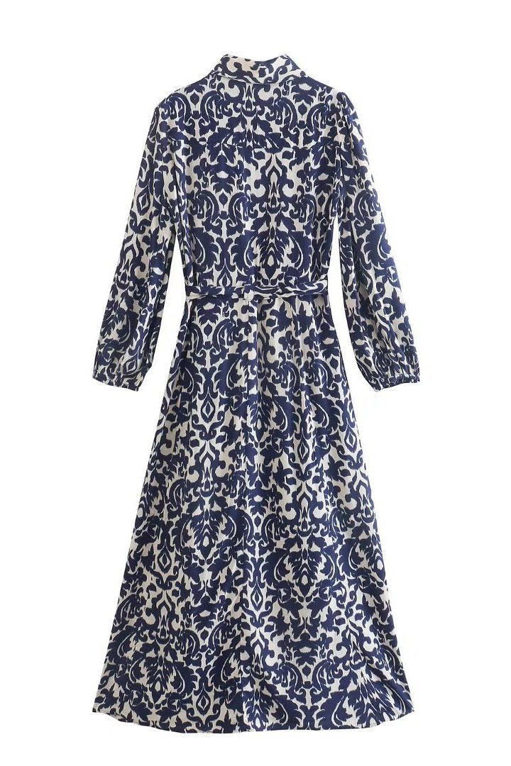 Lysandra | Robe midi avec Motifs Floraux Élégants et Tissu Confortable pour Femmes