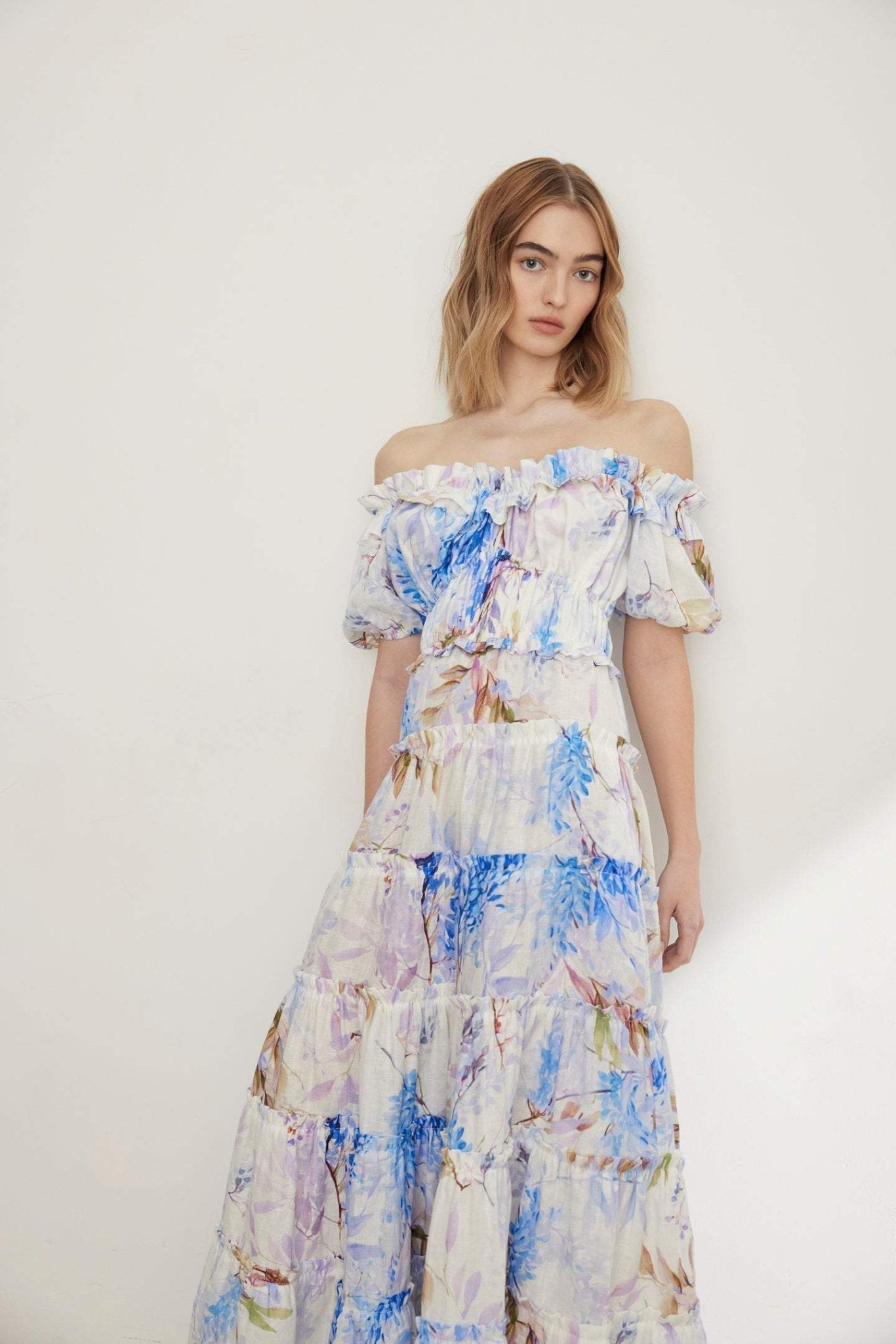Isadora | Robe Maxi à Volants avec Imprimés Floraux Élégants pour Femmes